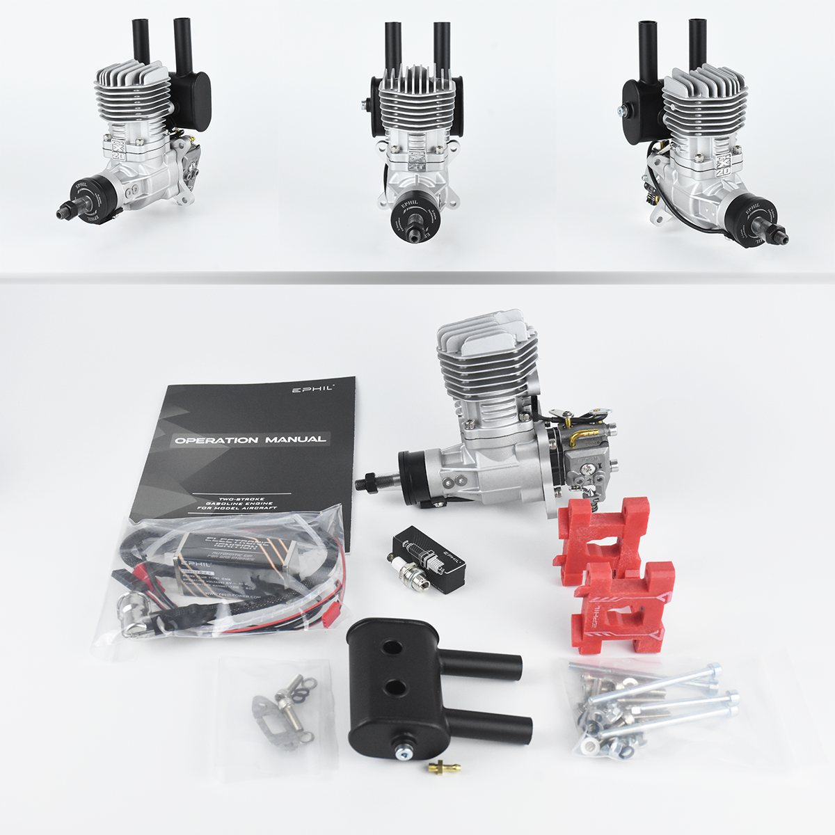 Motor de gasolina EPHIL X-Series 20cc-R con bujía y encendido electrónico