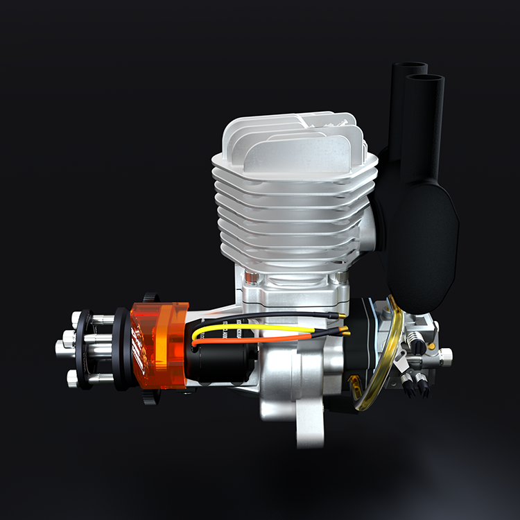 Motor de gasolina EPHIL XG-Series 38cc-R Pro Glow con arranque electrónico; bujía incandescente y encendido