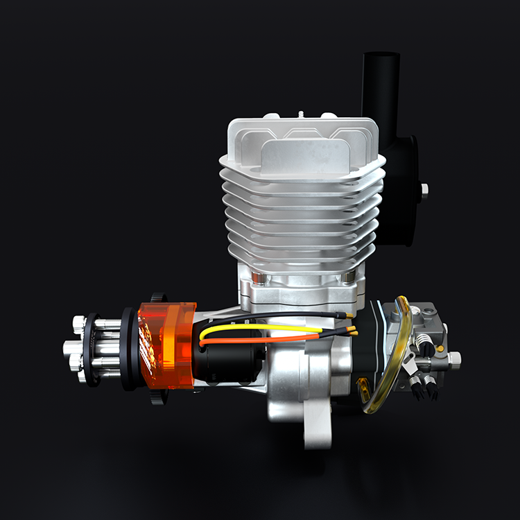 Motor de gasolina EPHIL XG-Series 38cc-S Pro Glow con arranque electrónico; bujía incandescente y encendido