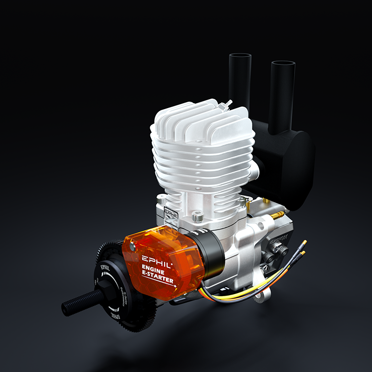 Motor de gasolina EPHIL XG-Series 20cc-R Pro Glow con arranque electrónico; bujía incandescente y encendido