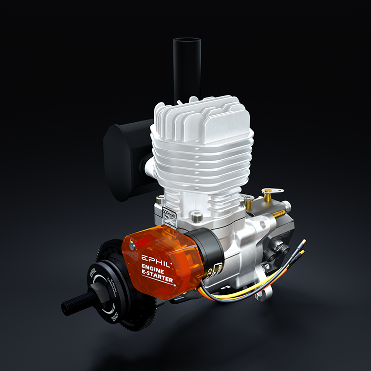 Motor de gasolina EPHIL XG-Series 20cc-S Pro Glow con arranque electrónico; bujía incandescente y encendido