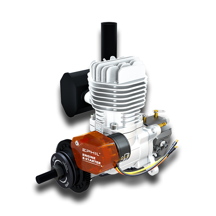 Motor de gasolina EPHIL XG-Series 20cc-S Pro Glow con arranque electrónico; bujía incandescente y encendido